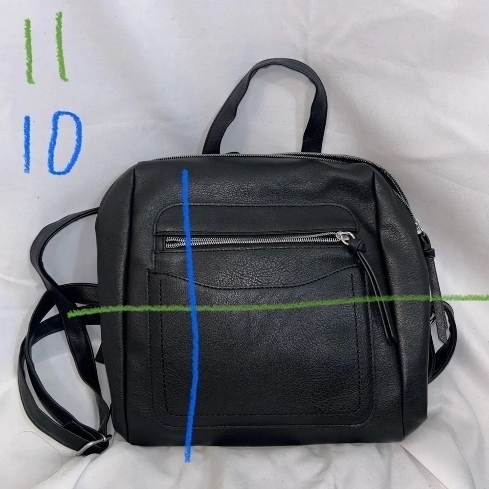 Purse Backpack Small Leather Faux Bag Zipper Storage Adjustable Strap Top Handle